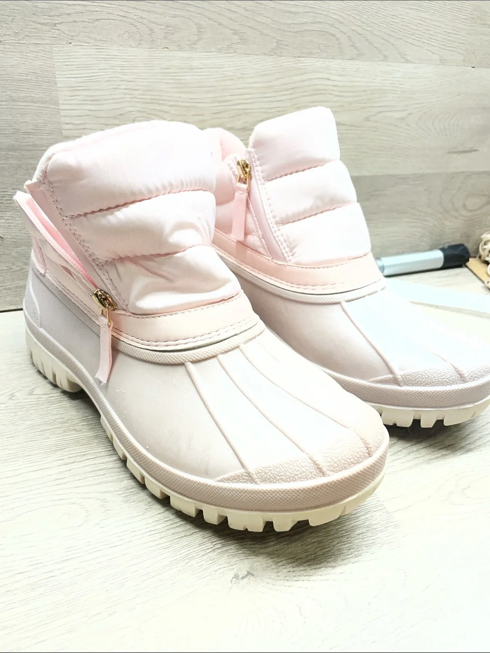 Lands' End Kids Pink Quilted Snow Boots #1560